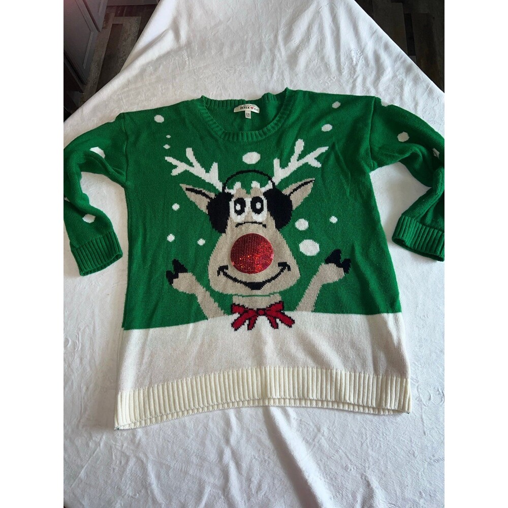 Derek Heart Christmas sweater sz 2x Rudolph